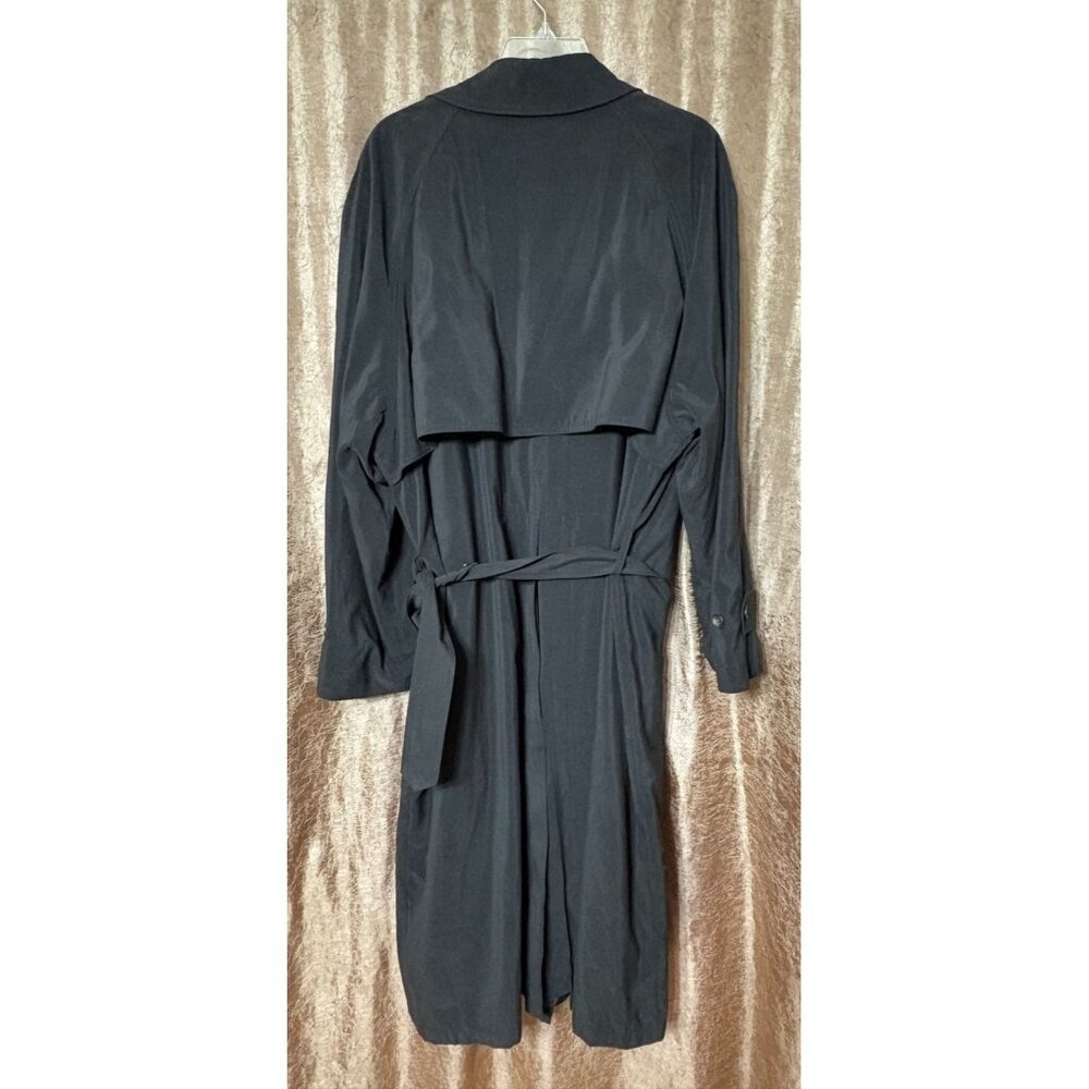 Vtg Ralph Lauren Trench Coat 44 Wool Bld Black Double-Breasted Belt Lined Men's - Picture 2 of 12